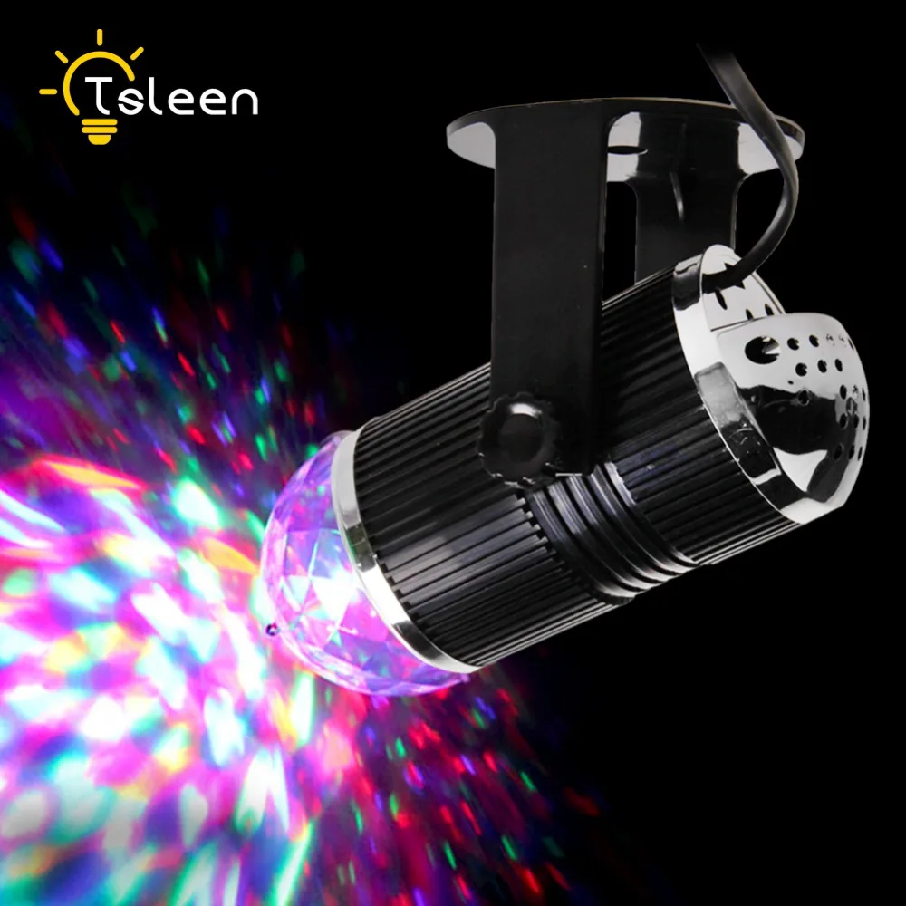 

Cheap 3W DJ Light RGB Changing Sound Actived Crystal Magic Mini Disco Ball Led Stage Lights for KTV Xmas Wedding Party Light