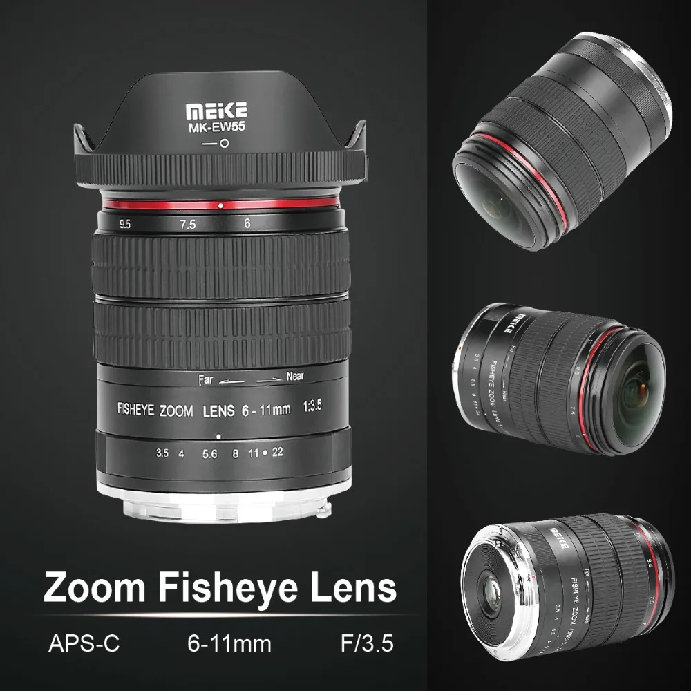 Meike 6 11 мм ультра широкий F3.5 зум Рыбий глаз объектив для всех Canon EOS EF крепление DSLR