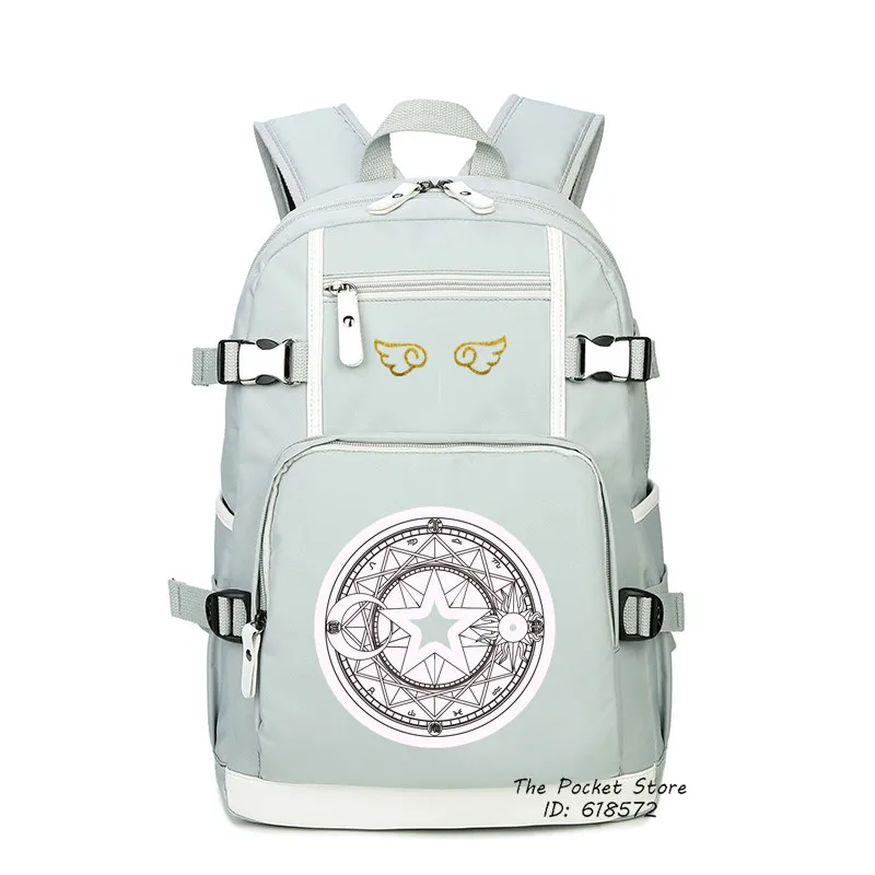 Mochila estampada SAKURA Captor de tarjetas de alta calidad Mochila de lona Sakura Mochila escolar Lolita Mochila femenina para mujer Mochila estampada SAKURA Captor de tarjetas de alta calidad Mochila de lona Sakura Mochila escolar Lolita Mochila femenina para mujer