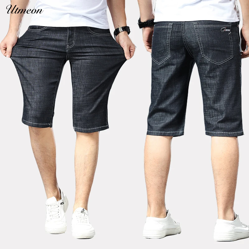 

New Summer Fashion New Men's Cotton Casual Stretch Cowboy Denim Shorts Men's Straight Short Jeans Male Large Plue size 28-44 46