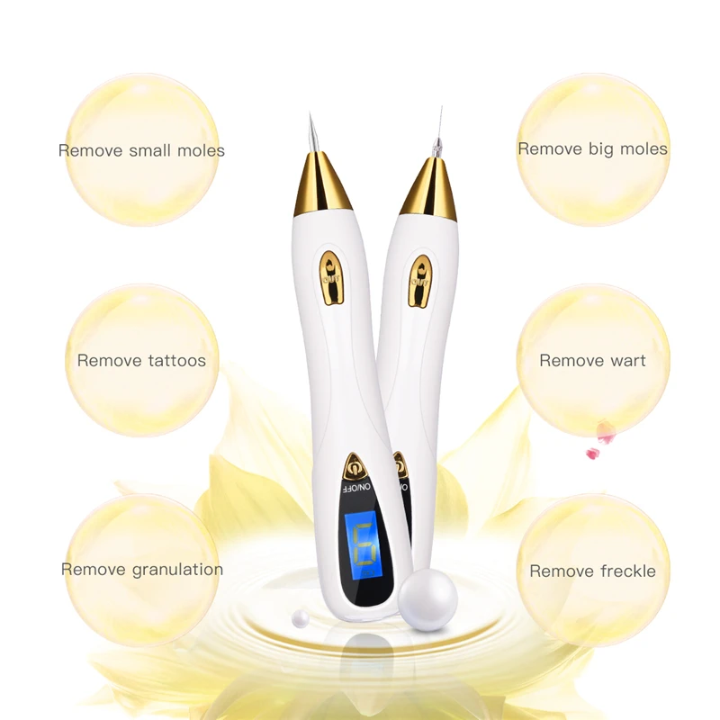 

USB Charging LCD Spots Removal Tool Beauty Care Machine To Remove Moles Tattoo Wart Tag Remover Pen With Replaceable Needles