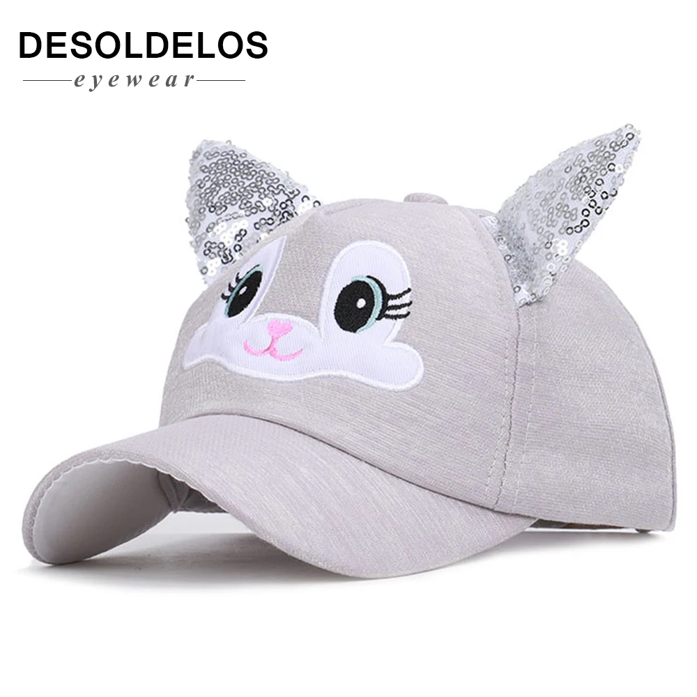 

2019 New Fashion Cute Children's Baseball cap Bunny Ears Child Hat Rabbit Adjustable Spring Summer Sequin Sport Boy Girl Kids