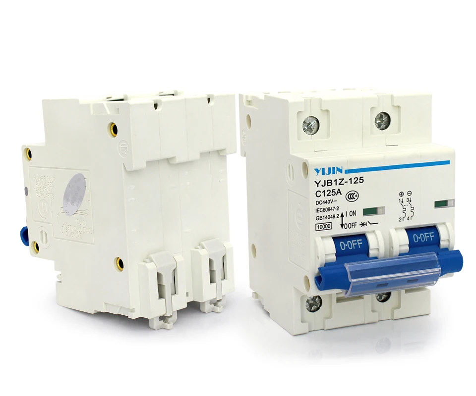 (50 шт./лот) 2P 125A DC440V MCB фотоэлектрический мини DC Автоматический выключатель