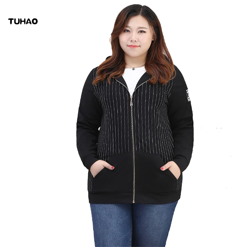 

TUHAO Plus Size 10XL 8XL 6XL Women's Hooded Hoodies Ladies Long Sleeve Autumn Casual Office Sweatshirt Coat Jacket Top MSFS