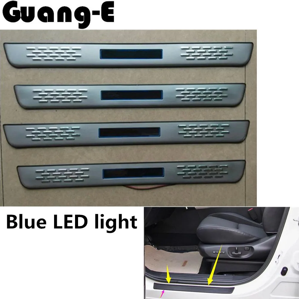 

Car Panel Stainless Steel Door Cover Frame outside LED threshold Pedal For Mazda CX-9 CX9 2012 20113 2014 2015 2016 2017 4pcs