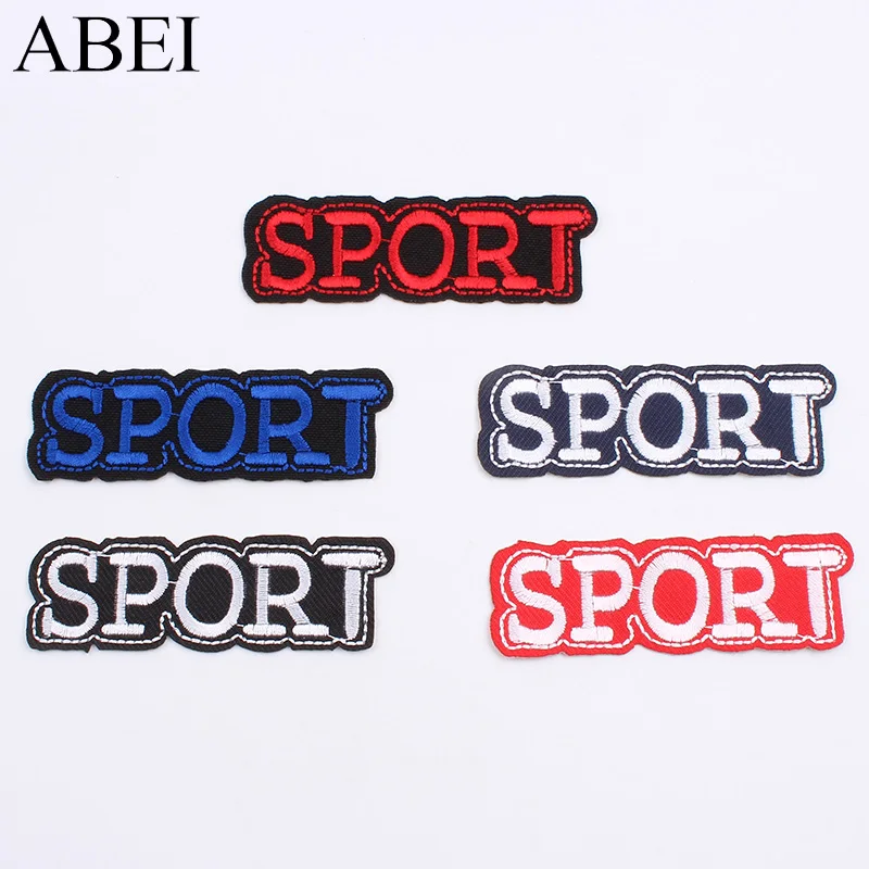 

10pcs/lot Embroidered SPORT Patches Iron On Patch for Man Boy Clothes Sew On Fabric Stickers Jeans Coats Badge Diy Appliques