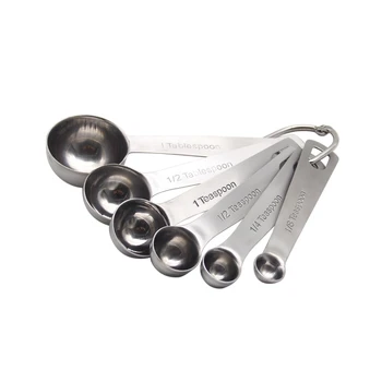 

6 pcs Stainless Steel Measuring Spoon Kitchen Measuring Spoons Scoop Measuring Tools Sets For Baking Sugar Coffee 1567