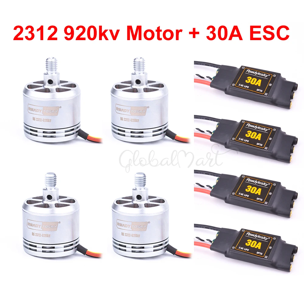 2312 920KV бесщеточный двигатель CW CCW 2 4S мотор + 30A 6S фотоэлектронный контроллер