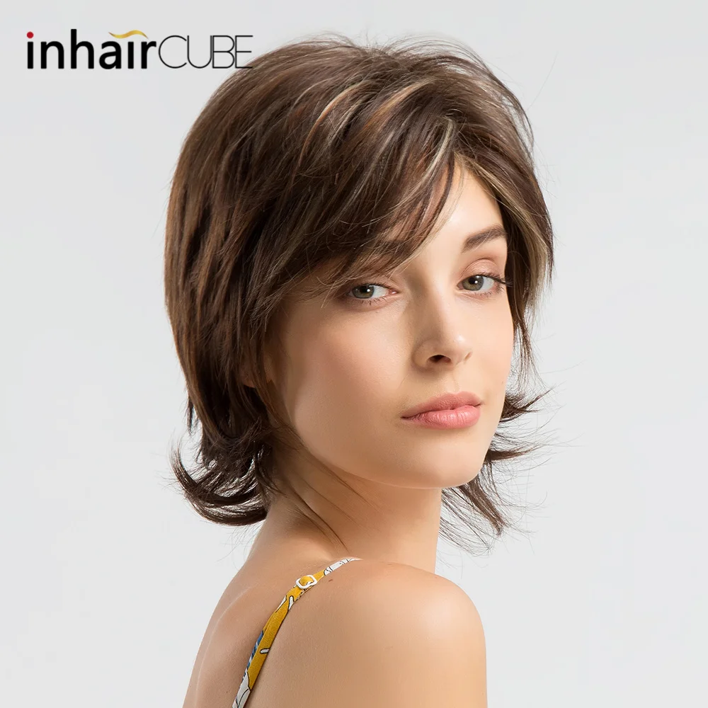 Inhair Cube 8 Inch Short Hair Natural Bangs Multi Layered