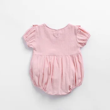 

2019 Girls Romper Cotton Sleeveless Newborn Baby Romper Solid Lace Infant Jumpsuits Girls Romper