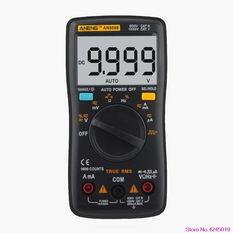 

New ANENG 8008 True RMS LCD Digital Multimeter Voltmeter Ammeter Voltage Current Black