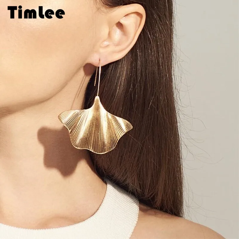 

Timlee E298 Free shipping Personality Originality Exaggeration Leaf Alloy Drop Earring Popular Jewelry Wholesale