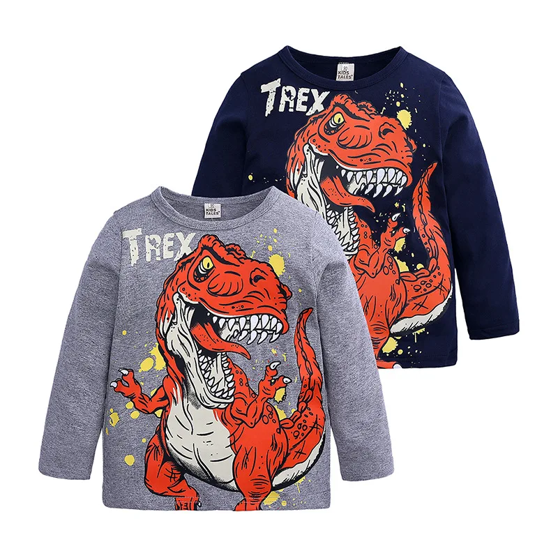 

Jurassic Park Boys Jurassic Park T shirt Children's superman batman clothes with Cartoon Dinosaur Patterns long sleeve shirt