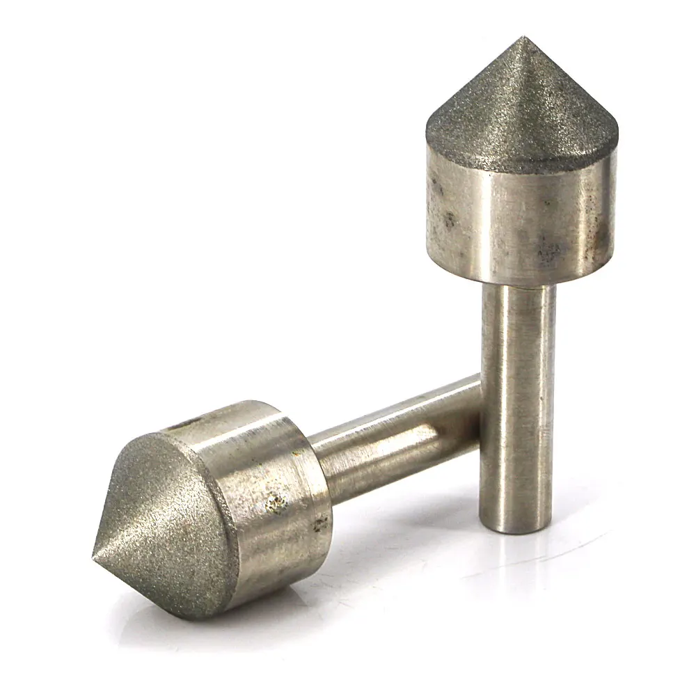 10pcs diamond mounted point cylinder head rough grit 30 for  agate granite stone coarse grinding shank 6mm head 5~25mm MT033