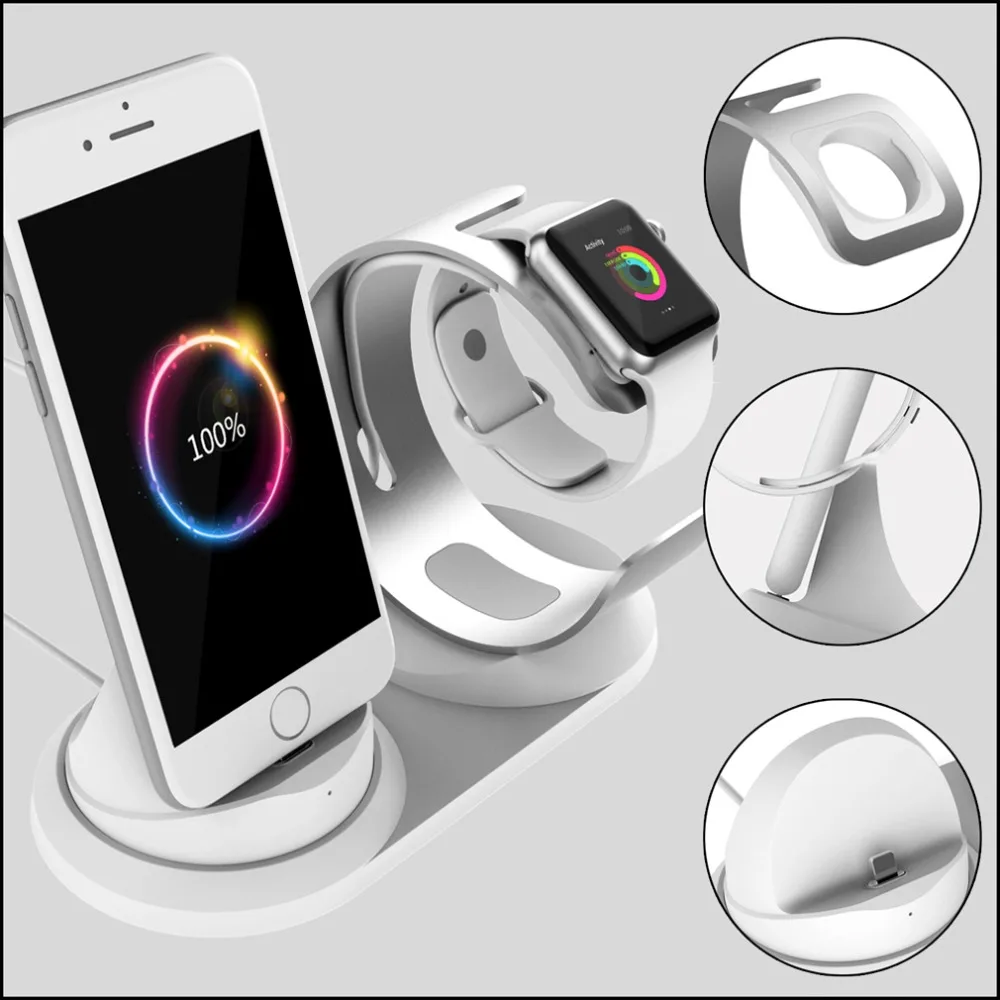 2 в 1 зарядная док-станция для Iphone X, Iphone Xs, XR, Iphone 7, 8 Plus, алюминиевая зарядная подставка, док-станция для Apple watch, подставка