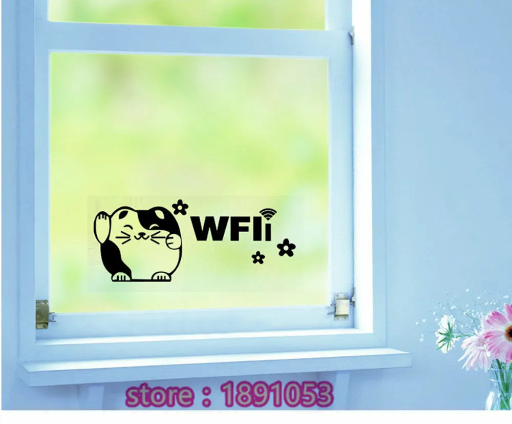1 шт. Прекрасный Плутос кот &quotWi-Fi&quot этикетки стикер DIY кафе ресторан офис Стикер