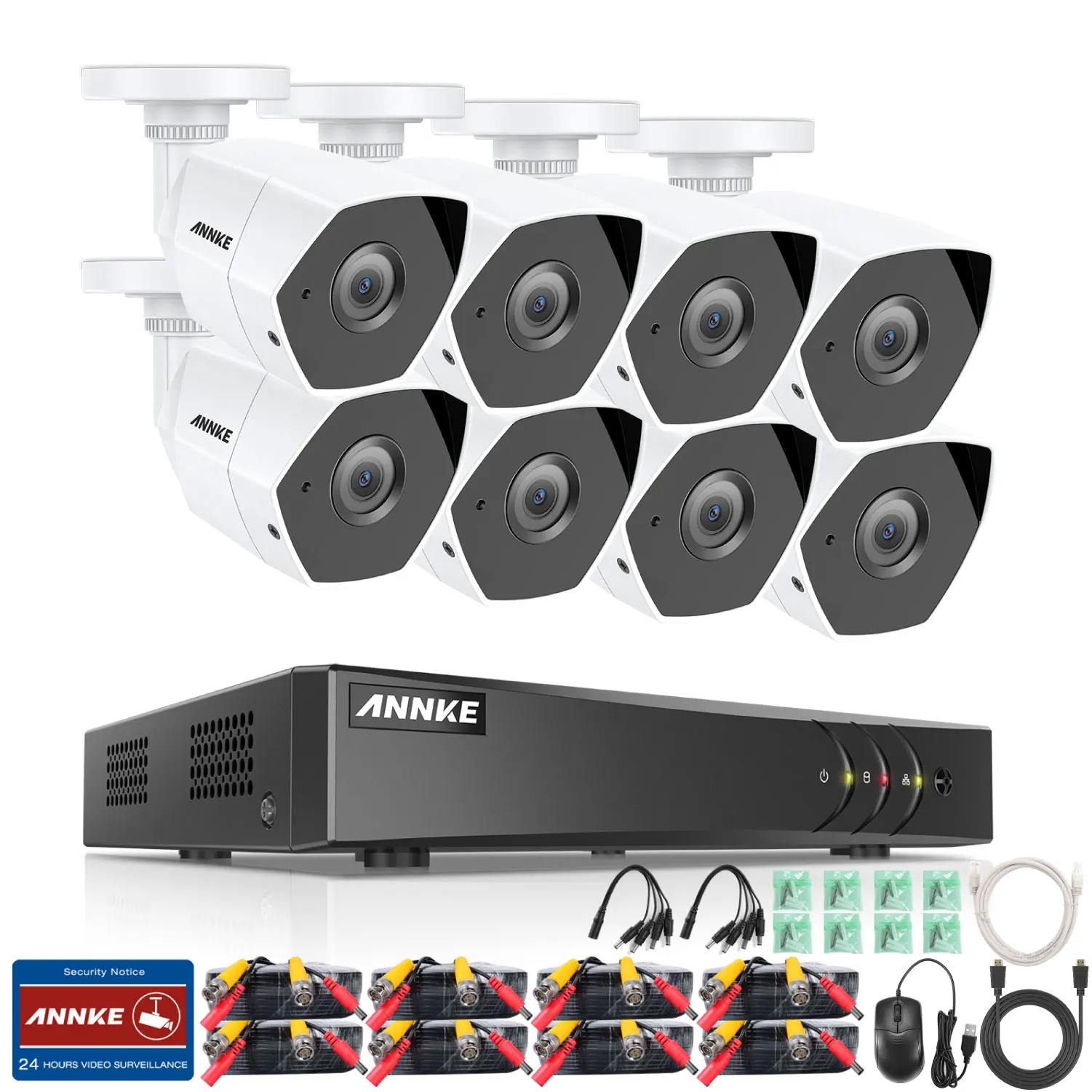ANNKE HD 8CH 3MP 5в1 H.265 + CCTV система безопасности 8 шт умный ИК Ночное Видение Открытый
