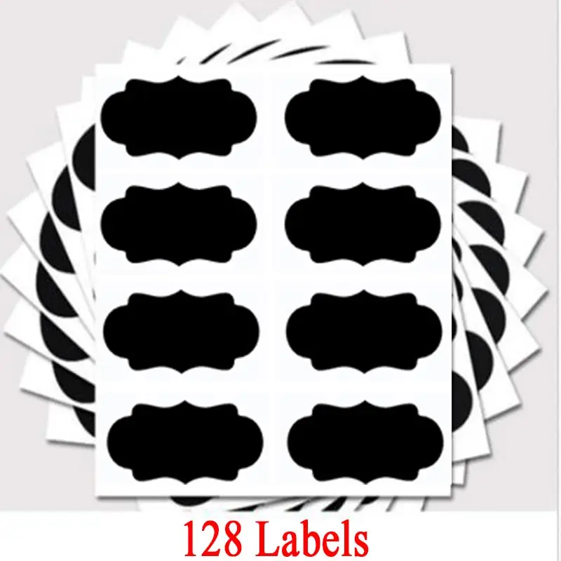 128pcs Fancy Chalkboard Label Stickers Blackboard Chalkboard Labels