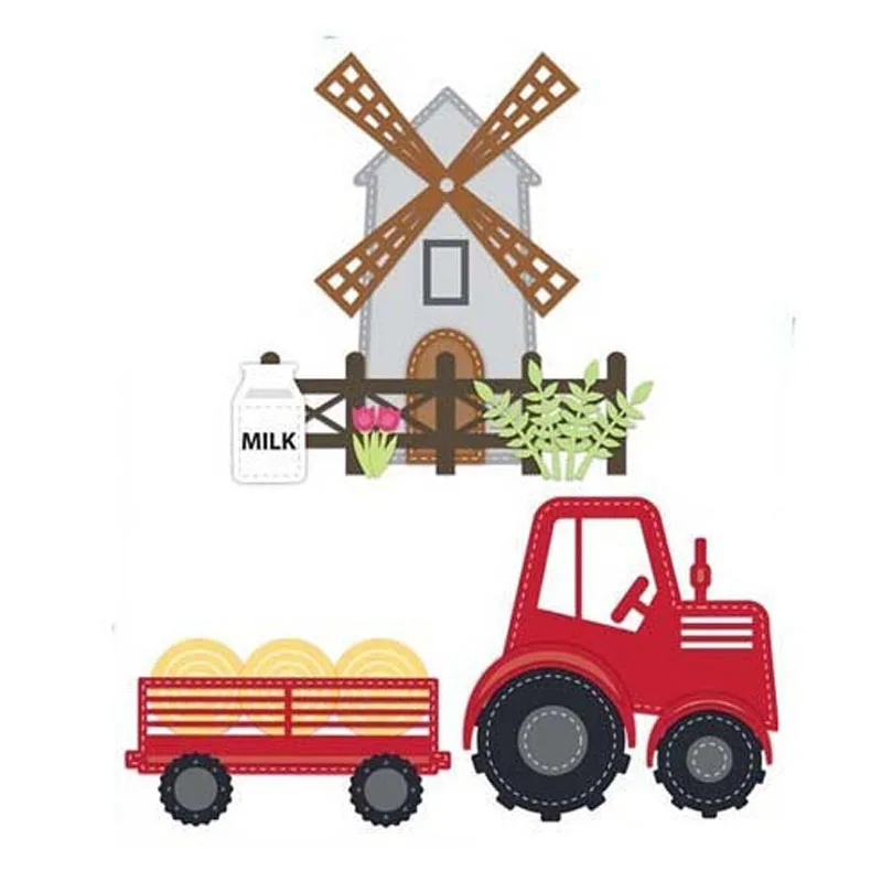 

Stitched Down on the Farm Metal Cutting Dies for Scrapbooking album Emboss paper Craft Die cut Card make Stencil die Template