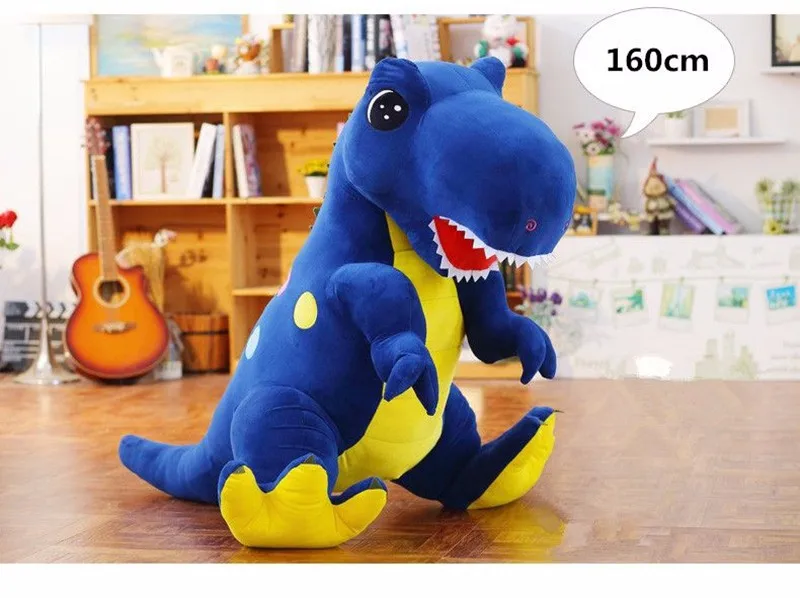 Dorimytrader large pop anime Tyrannosaurus rex plush toy huge stuffed cartoon dinosaur doll Dinosaur Eggs christmas gift 63inch 160cm DY61854  (12)