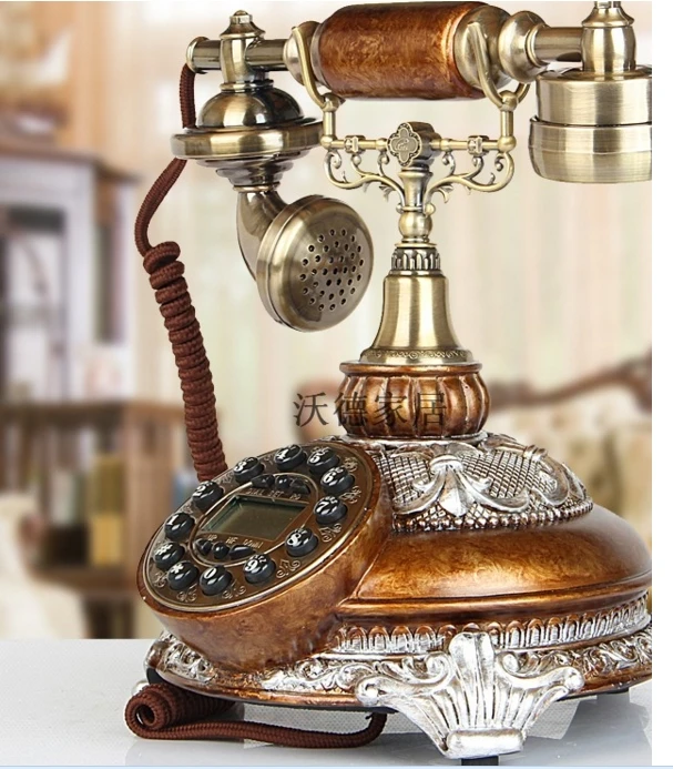 Модный Античный Телефон/Винтажный проводной телефон громкой связи/подсветка/идентификатор звонящего