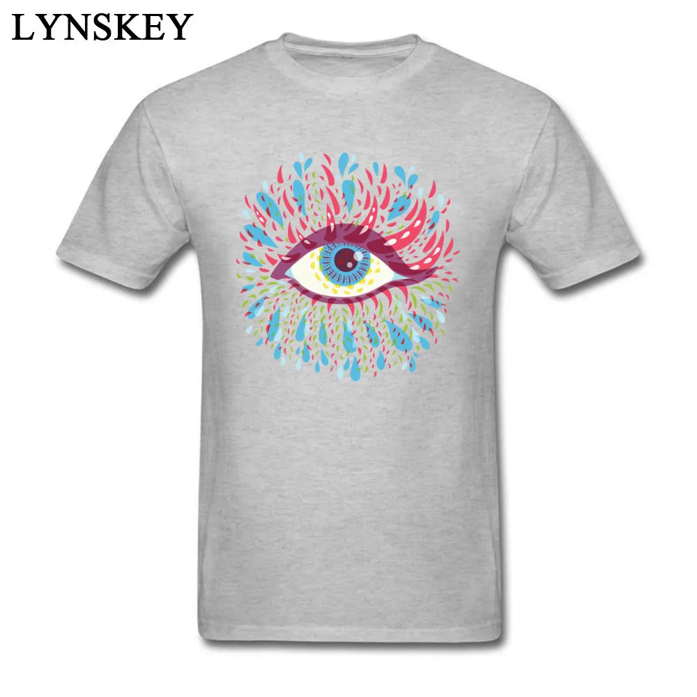 T Shirt Design Short Sleeve Brand Crewneck 100% Cotton Tops Tees Design Summer Blue Psychedelic Eye Tee Shirts for Male Blue Psychedelic Eye grey