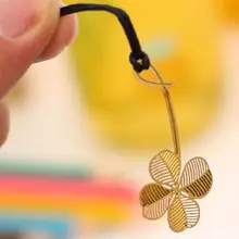 1 пара простой мини металлическая Закладка Кожа Веревка небольшой свежий лист дождь серии креативные милые Тетрадь закладки чтение Stick