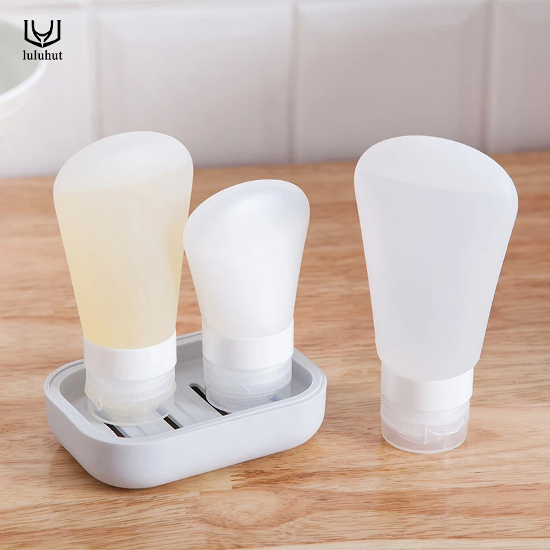  luluhut 1 pc refillable jar for cosmetics travel skin care lotion silicone squeeze bottle 37ml 60ml