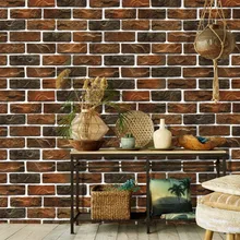 HaokHome винтажные Ретро 3d кирпичные обои рулоны виниловая контактная бумага красный Состаренный дом для гостиной кухни ванной комнаты декор