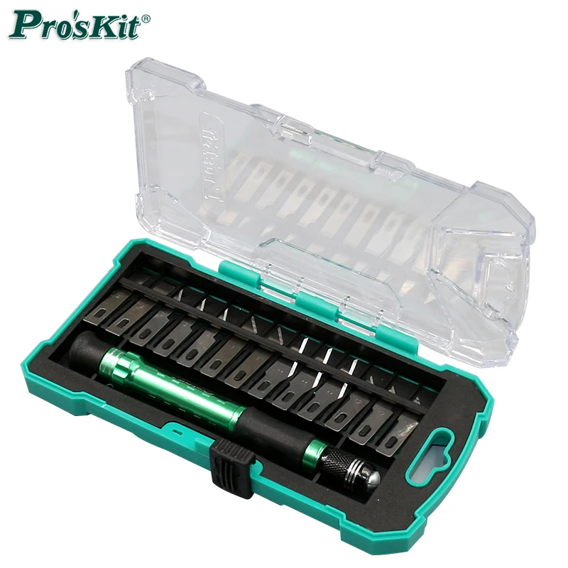 Brand Pros'Kit PD-395A Multifuction Carving Knife Deluxe Hobby Knife Kit Blade Knife for DIY Wood Carving Solder Wire Cutting Brand Pros'Kit PD-395A Multifuction Carving Knife Deluxe Hobby Knife Kit Blade Knife for DIY Wood Carving Solder Wire Cutting