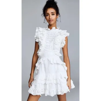 

KLEEZY Femme White Elegant Dress Hollow Out Sleeveless Lace Mini Dress 2019 Fashion Party Dress Sheath Sexy Vestidos BY1061