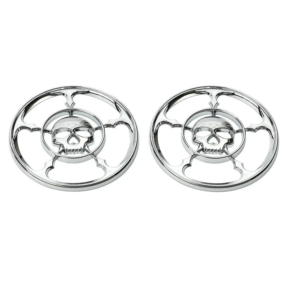 5 1/2 &quotХромированный динамик в форме черепа Накладка для гриля мотоцикла Harley Touring