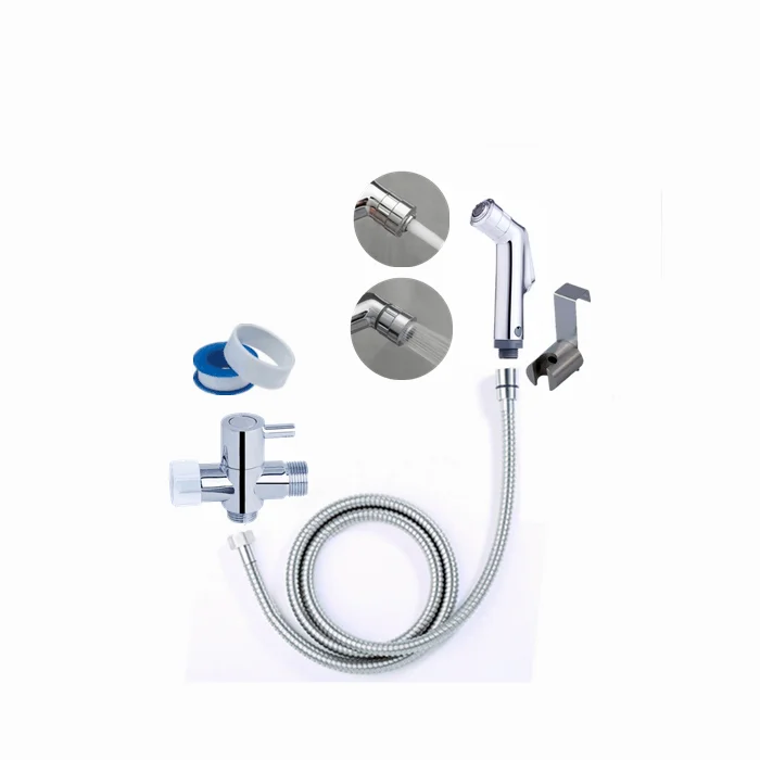 ABS Plastic Shattaf Toilet Bidet Water Diverter Handheld Spray Bidet Set