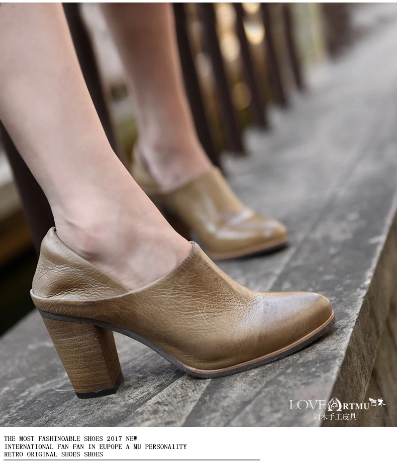 Artmu/модные женские туфли-лодочки; кожаные модельные туфли ручной работы на высоком каблуке; женская обувь с острым носком; удобная Брендовая обувь