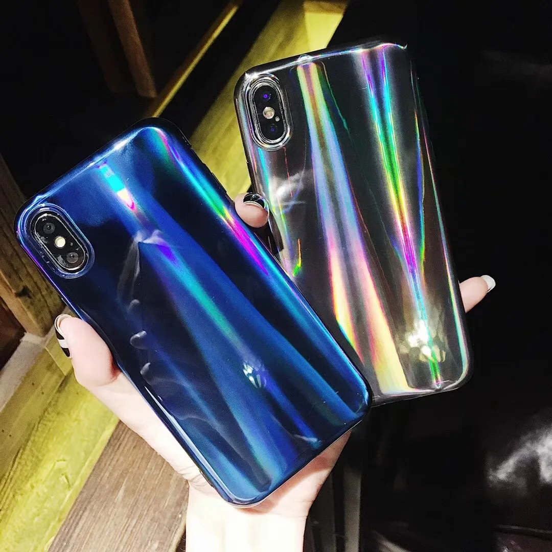Для Samsung galaxy A6 7 8 9 Plus 2018 Laser Aurora мобильный чехол A30 50 70 глянцевый полностью мягкий
