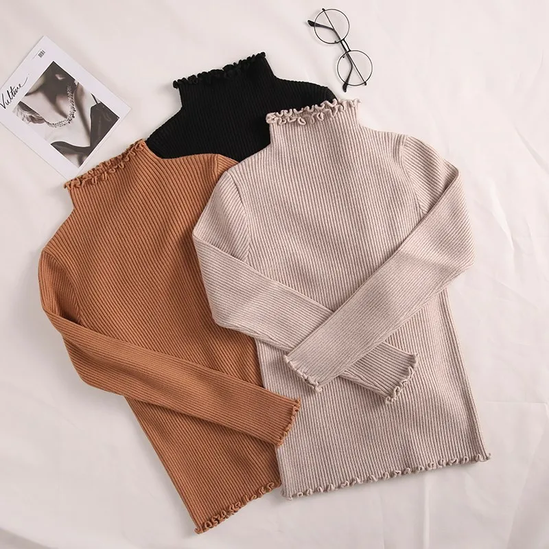 Turtleneck Ruched Women Sweater High Elastic Solid 2018 Fall Winter Fashion Sweater Women Slim Sexy Knitted Pullovers Pink White Turtleneck Ruched Women Sweater High Elastic Solid 2018 Fall Winter Fashion Sweater Women Slim Sexy Knitted Pullovers Pink White