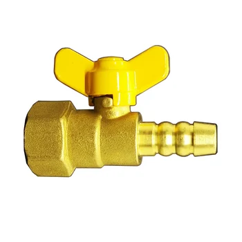

8mm 10mm 12mm Hose Barb x 1/2" BSP Female Thread Brass Shut Off Ball Valve With Butterfly Handle For Fuel Gas Water Oil Air