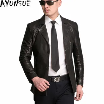 

AYUNSUE 2020 Plus Size Leather Jacket Men Sheepskin Coat Jaqueta Couro Genuine Leather Jackets Men's Spring Autumn Jacket WXF142