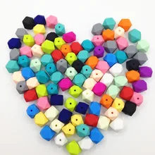 Шестиугольник-Мульти силиконовые бусины россыпью для ожерелье-прорезыватель геометрический жевательный бисер «сделай сам» оптом модные новые свободные бусины