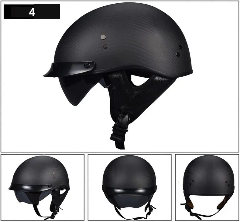 VCOROS A200, карбоновый Ретро мотоциклетный шлем, летний, с открытым лицом, мотоциклетный шлем с внутренним солнцезащитным стеклом