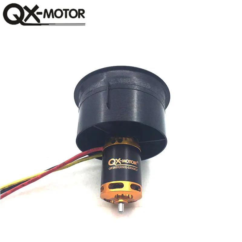 QX-MOTOR 64 мм EDF 2822 2200KV мотор бесщеточный канальный вентилятор композитный материал корпус 12 лопастей для радиоуправляемый самолет, Квадрокоптер запчасти