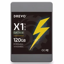 DREVO X1 SSD 120GB HDD Solid State Drive 2.5inch Hard Drive Disk SATAIII for PC Desktop Laptop + 3.5inch Case Mount Included