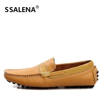 

Men Loafers Soft Moccasins High Quality Autumn Sping Genuine Leather Shoes Men Slip On Flats Driving Shoes AA20364