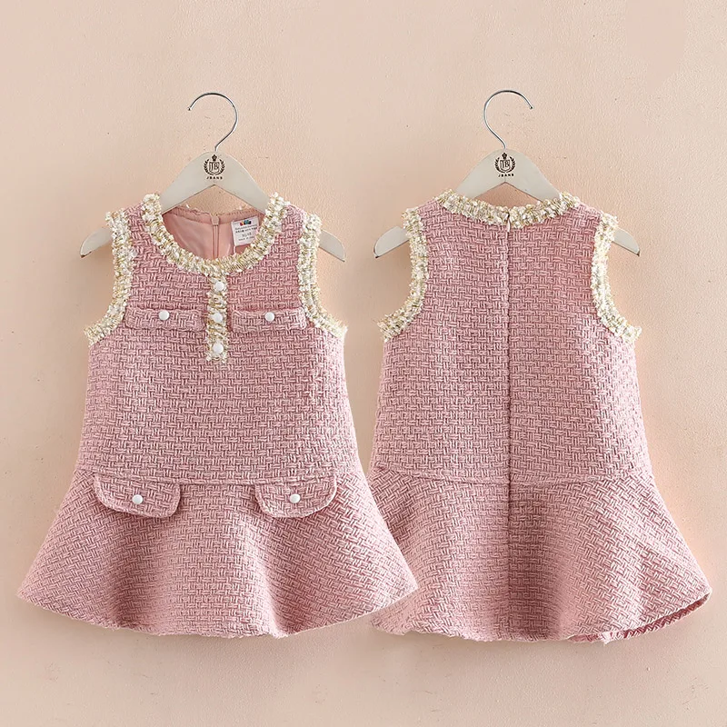 Новинка; зимняя теплая одежда для маленьких девочек; розовый жилет для детей; платье принцессы;