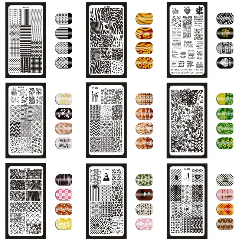 Gear Clock Keys Stamping Templates 1pcs Nail Stencils Nails Art Stamp Templates Plates for Gel Nail Polish Manicure Image Plates