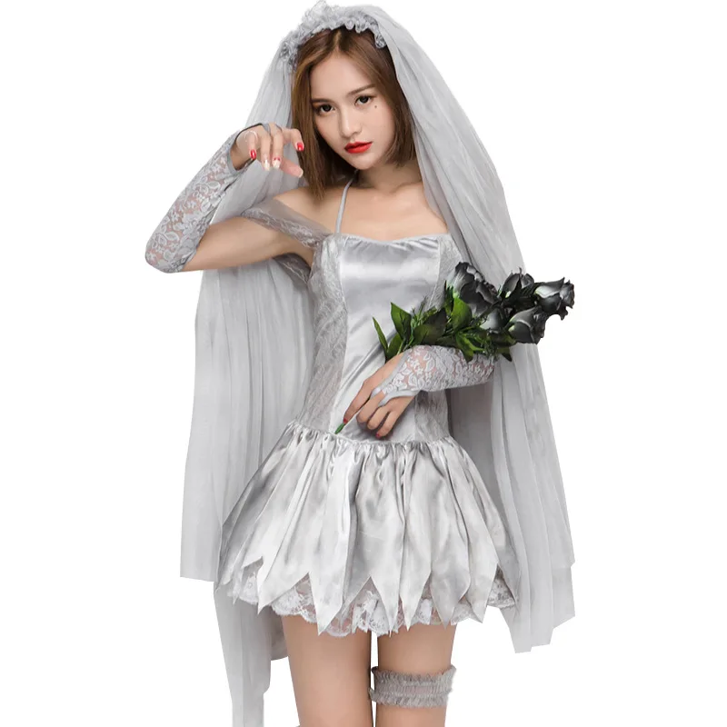 Карнавальный костюм на Хэллоуин, привидение, невеста, Мексиканский День мертвых, модные вечерние платья