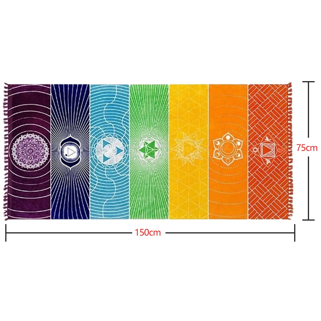 Мандала индийская Радуга 7 Чакра гобелен настенный богемный пляжный коврик полиэстер тонкое одеяло йога коврик-шарф одеяло