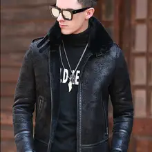 Новое поступление, мужское зимнее меховое пальто, тонкая Толстая мужская кожаная куртка, высокое качество, мужская зимняя куртка-бомбер, верхняя одежда