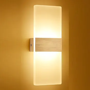 

High Quality Acrylic Led Wall Lamp Simple Bedroom Bedside Right Angle Aisle Wall Lamp Hotel Engineering Corridor Lighting 6W