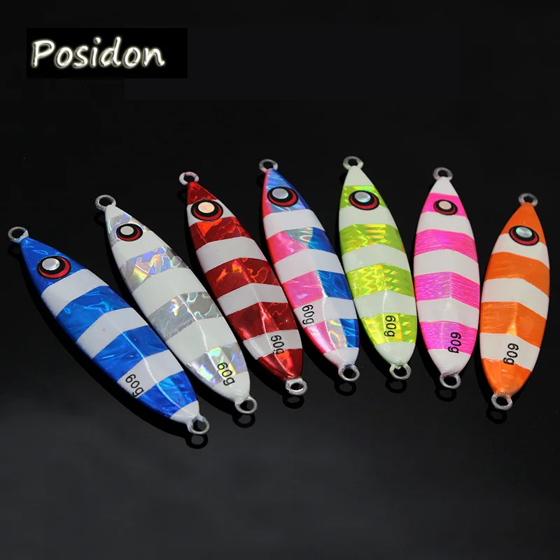 Posidon 1 шт. 60 г 9 см двухсторонняя светящаяся рыболовная медленный металл приманки